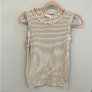 Striped Sleeveless Top - Cream
